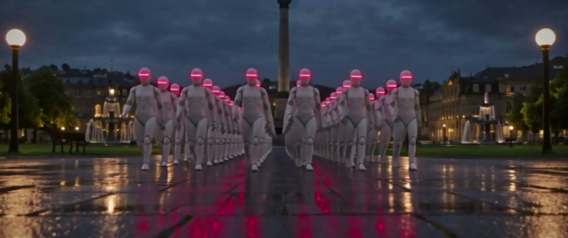 Standbild aus dem Showreel: Roboter auf dem Stuttgarter Schlossplatz